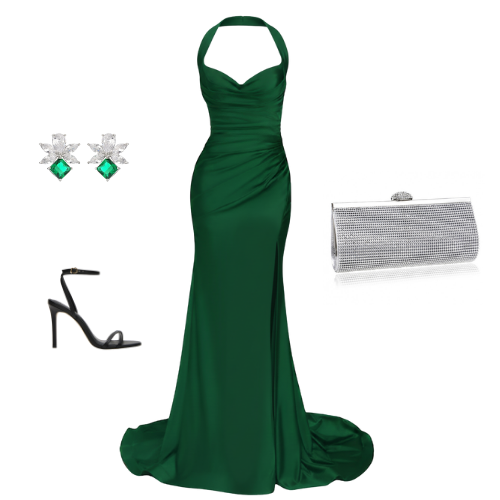 Allure satin halter-neck gown with ruched sweetheart bodice and mermaid hem – Ever After Bridal Atlanta