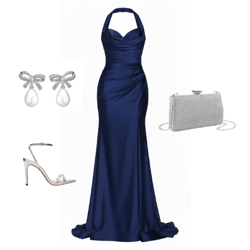 Allure satin halter-neck gown with ruched sweetheart bodice and mermaid hem – Ever After Bridal Atlanta