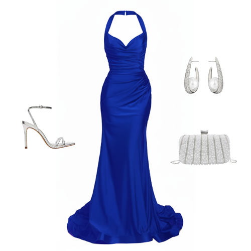 Allure satin halter-neck gown with ruched sweetheart bodice and mermaid hem – Ever After Bridal Atlanta
