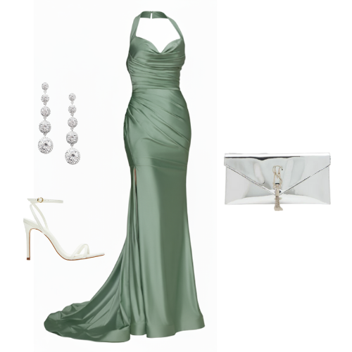Allure satin halter-neck gown with ruched sweetheart bodice and mermaid hem – Ever After Bridal Atlanta