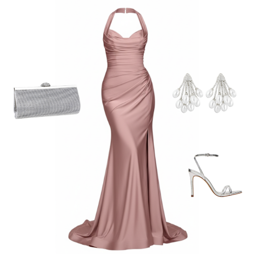 Allure satin halter-neck gown with ruched sweetheart bodice and mermaid hem – Ever After Bridal Atlanta