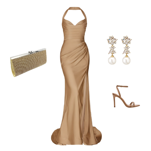 Allure satin halter-neck gown with ruched sweetheart bodice and mermaid hem – Ever After Bridal Atlanta