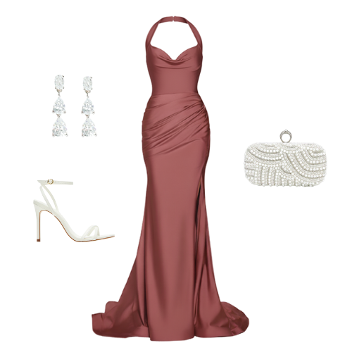 Allure satin halter-neck gown with ruched sweetheart bodice and mermaid hem – Ever After Bridal Atlanta