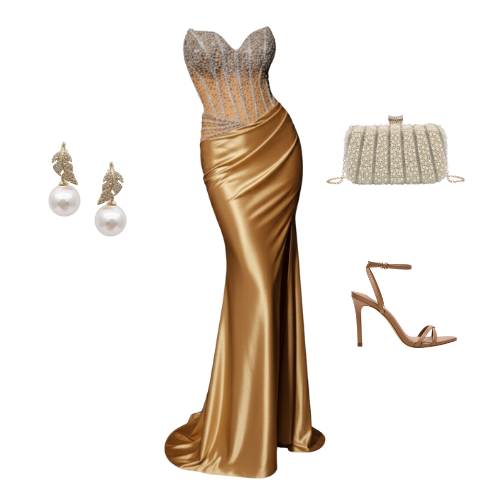 Anastelle strapless satin gown with jeweled corset bodice and high thigh slit – Ever After Bridal Atlanta