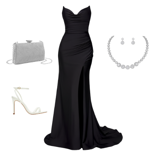 Ophelia fitted strapless V-neck gown with gathered waist and leg slit – Ever After Bridal Atlanta