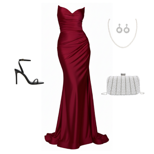 Ophelia fitted strapless V-neck gown with gathered waist and leg slit – Ever After Bridal Atlanta