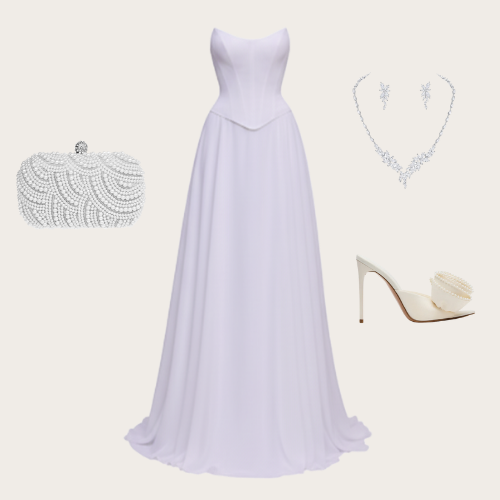 Serenade chiffon A-line bridal gown with corset bodice