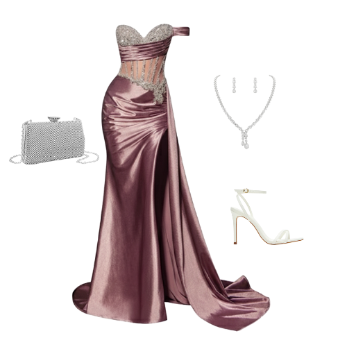 Velour Gown – Satin Stretch Evening Dress for Galas & Formal Event